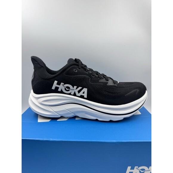 Hoka One One Clifton 9D Sneakers Running, Walking Black Mesh 1162030 BWHT - Picture 8 of 16